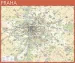 Praha - nástěnná mapa Žaket v měřítku 1: 20 000