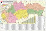 Slovensko - nástěnná mapa krajů 135 x 90 cm