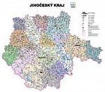 Správní uspořádání - Jihočeský kraj v měřítku 1: 150 000 nástěnná mapa Žaket
