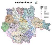 Správní uspořádání - Jihočeský kraj v měřítku 1: 150 000 nástěnná mapa Žaket (1)