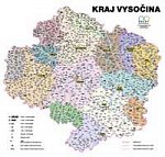 Správní uspořádání - Kraj Vysočina v měřítku 1: 120 000 nástěnná mapa Žaket