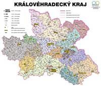 Správní uspořádání - Královéhradecký kraj v měřítku 1: 100 000 nástěnná mapa Žaket (1)