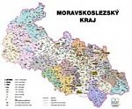 Správní uspořádání - Moravskoslezský kraj v měřítku 1: 120 000 nástěnná mapa Žaket