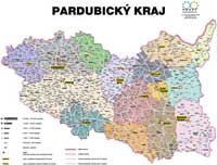 Správní uspořádání - Pardubický kraj v měřítku 1: 100 000 nástěnná mapa Žaket (1)
