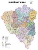 Správní uspořádání - Plzeňský kraj v měřítku 1: 120 000 nástěnná mapa Žaket