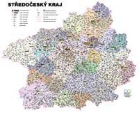 Správní uspořádání - Středočeský kraj v měřítku 1: 150 000 nástěnná mapa Žaket (1)