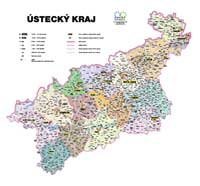 Správní uspořádání - Ústecký kraj v měřítku 1: 120 000 nástěnná mapa Žaket (1)