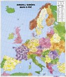 Evropa spediční s PSČ - nástěnná mapa